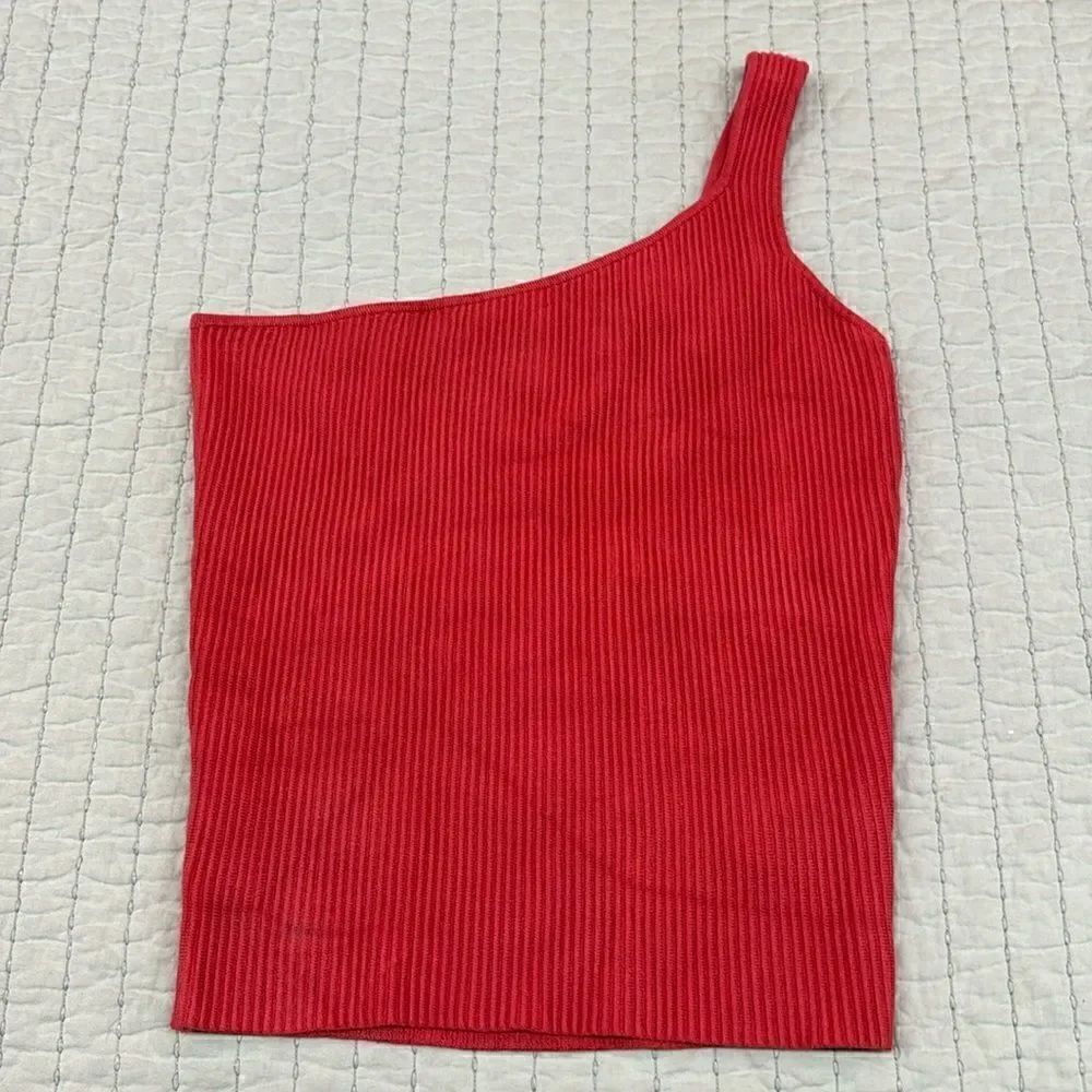 House Of Harlow 1960 one shoulder ribbed tank